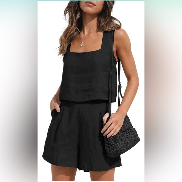 Black linen matching set - Picture 1 of 3